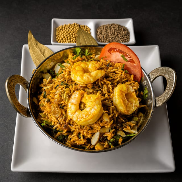 R4 - Shrimp Biryani.